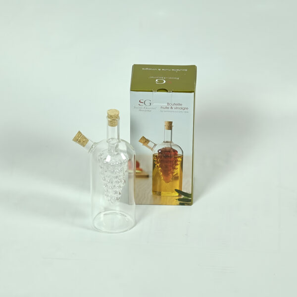 Bouteille huile, vinaigre, raisin